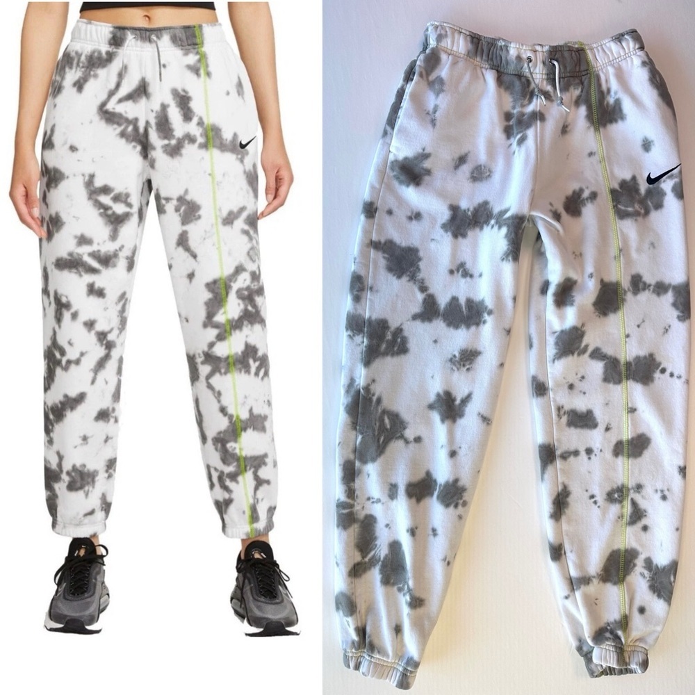 Nike Sportswear Women’s Fleece Tie Dye Sweat Pants XS DM6363-029 FLAT PEWTER